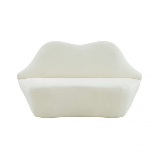 TOV Furniture Lips Cream Velvet Settee