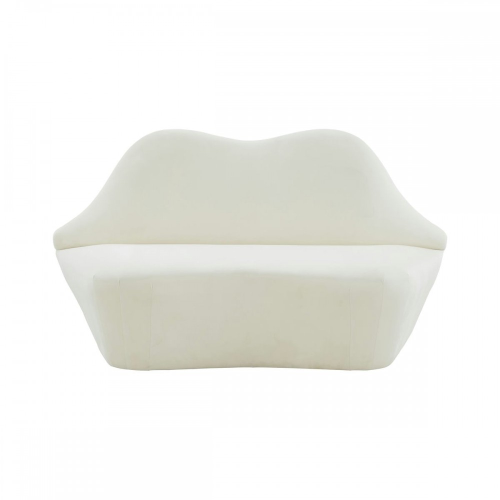 TOV Furniture Lips Cream Velvet Settee