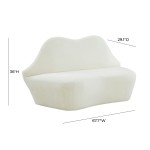 TOV Furniture Lips Cream Velvet Settee