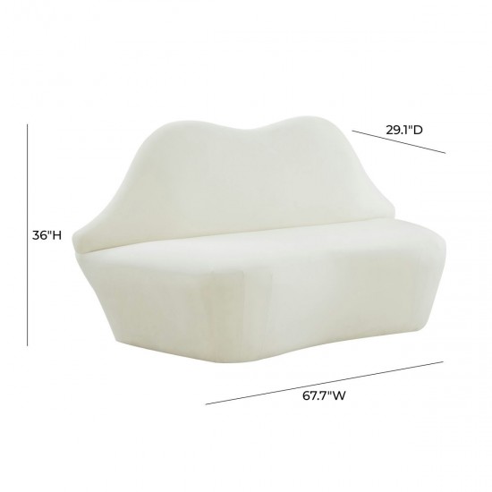 TOV Furniture Lips Cream Velvet Settee