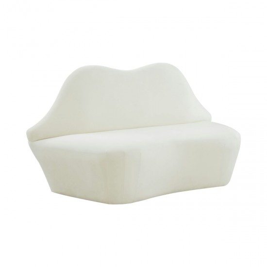 TOV Furniture Lips Cream Velvet Settee