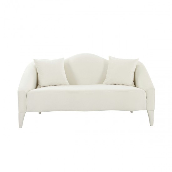 TOV Furniture Naya Cream Velvet Loveseat