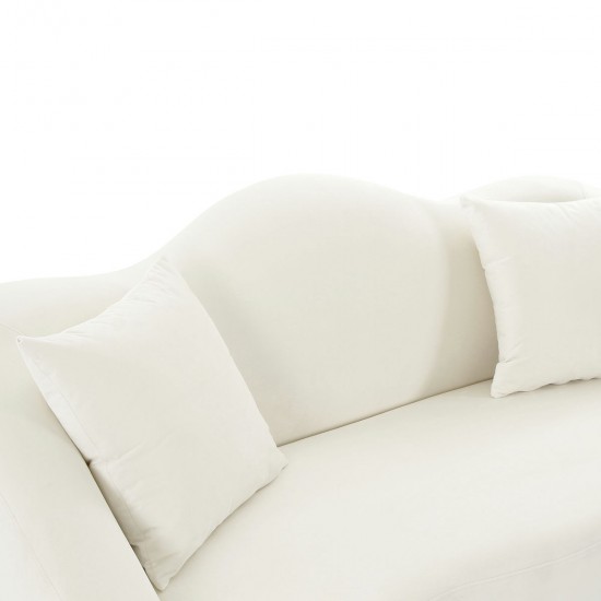 TOV Furniture Naya Cream Velvet Loveseat