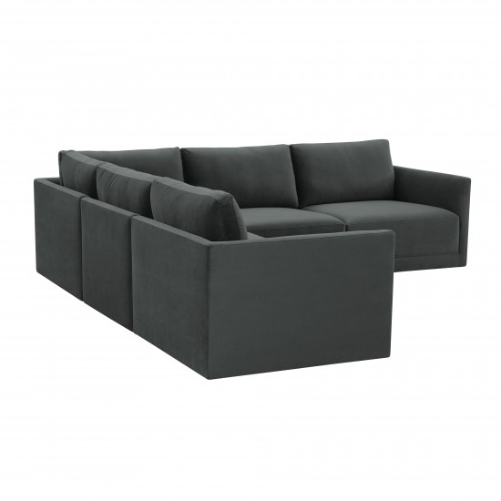 TOV Furniture Willow Charcoal Modular L Sectional