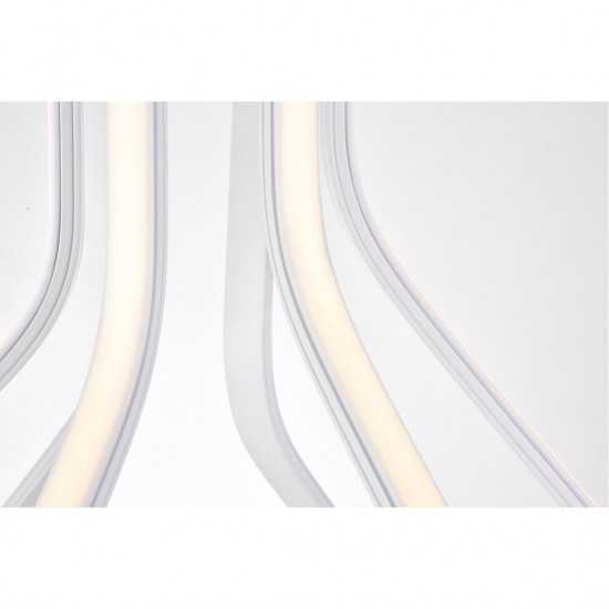 Elegant Lighting Dahlia 3 Light In White Pendant