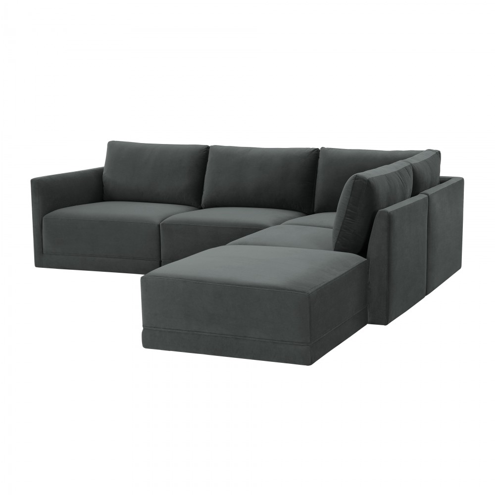 TOV Furniture Willow Charcoal Modular RAF Sectional