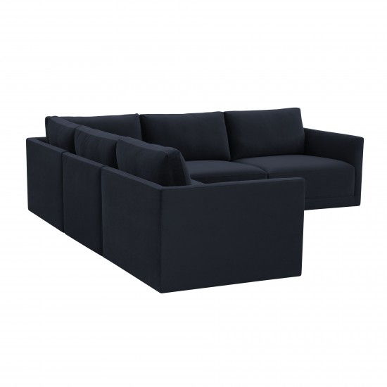 TOV Furniture Willow Navy Modular L Sectional