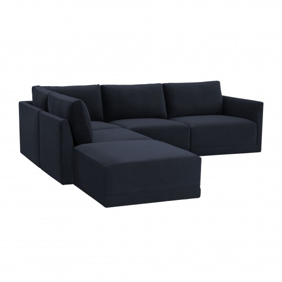 TOV Furniture Willow Navy Modular LAF Sectional