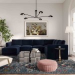 TOV Furniture Willow Navy Modular Large Chaise Sectional