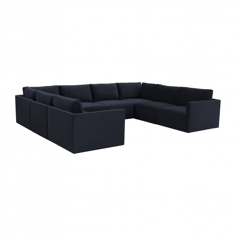 TOV Furniture Willow Navy Modular Large U Sectional