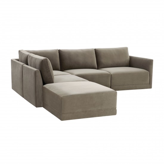 TOV Furniture Willow Taupe Modular LAF Sectional