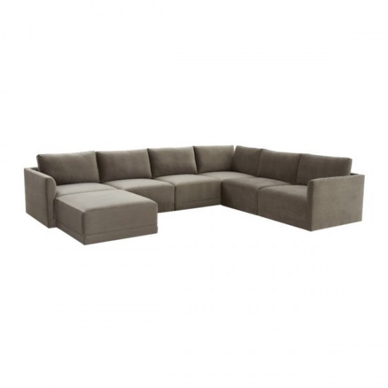 TOV Furniture Willow Taupe Modular Large Chaise Sectional