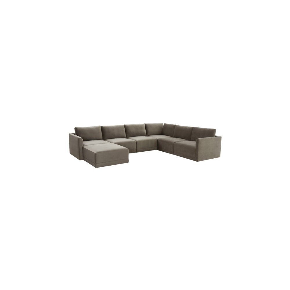 TOV Furniture Willow Taupe Modular Large Chaise Sectional