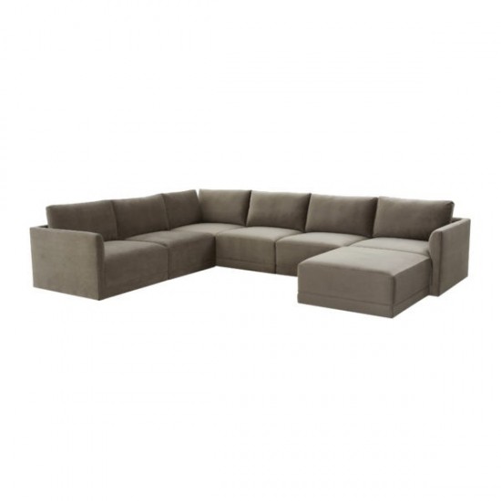 TOV Furniture Willow Taupe Modular Large Chaise Sectional