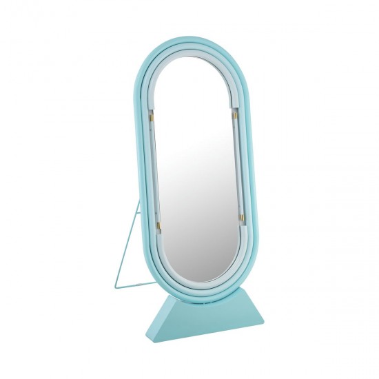 TOV Furniture Neon Floor Mirror in Blue