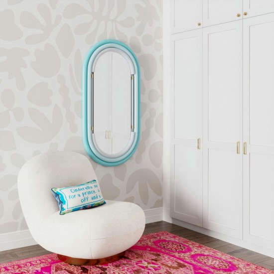 TOV Furniture Neon Wall Mirror in Blue