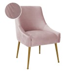 TOV Furniture Beatrix Pleated Mauve Velvet Side Chair