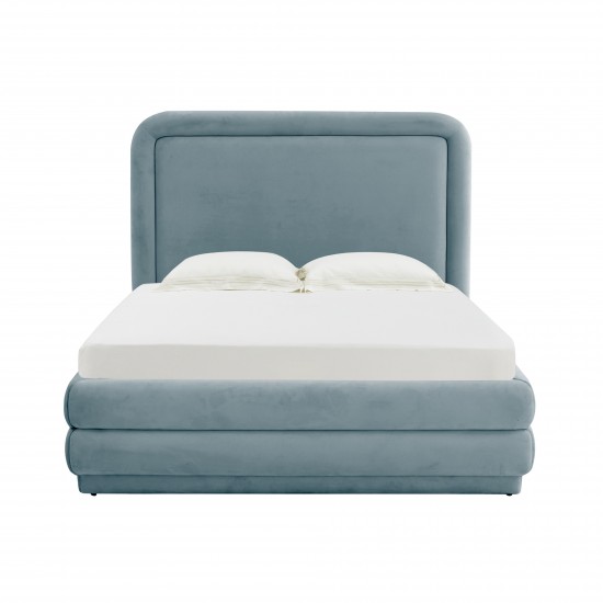 TOV Furniture Briella Bluestone Velvet Bed in Full