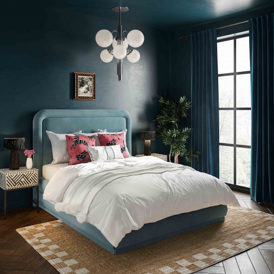 TOV Furniture Briella Bluestone Velvet Bed in King