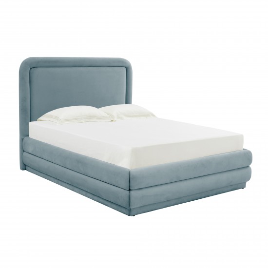 TOV Furniture Briella Bluestone Velvet Bed in Queen