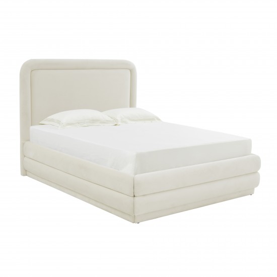 TOV Furniture Briella Cream Velvet Bed in Full