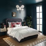 TOV Furniture Briella Dark Grey Velvet Bed in King