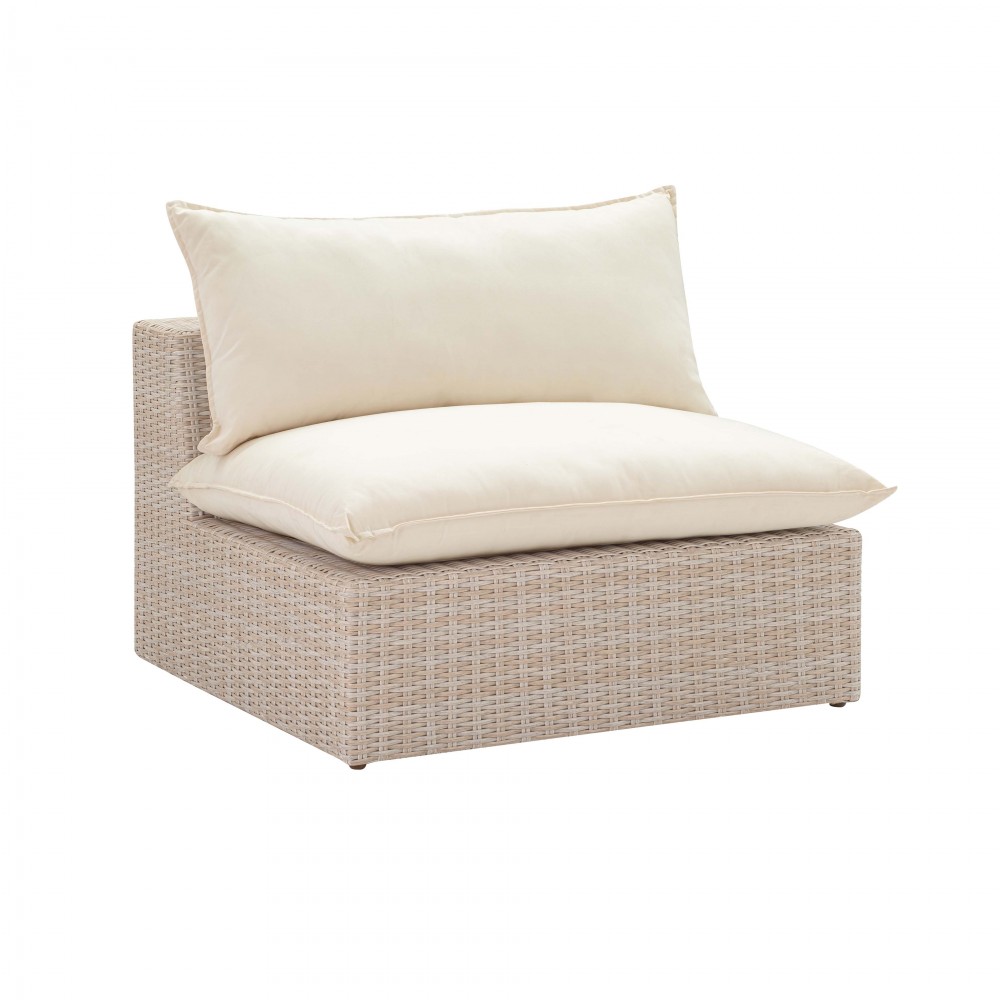 TOV Furniture Cali Natural Wicker Outdoor Armless Chair