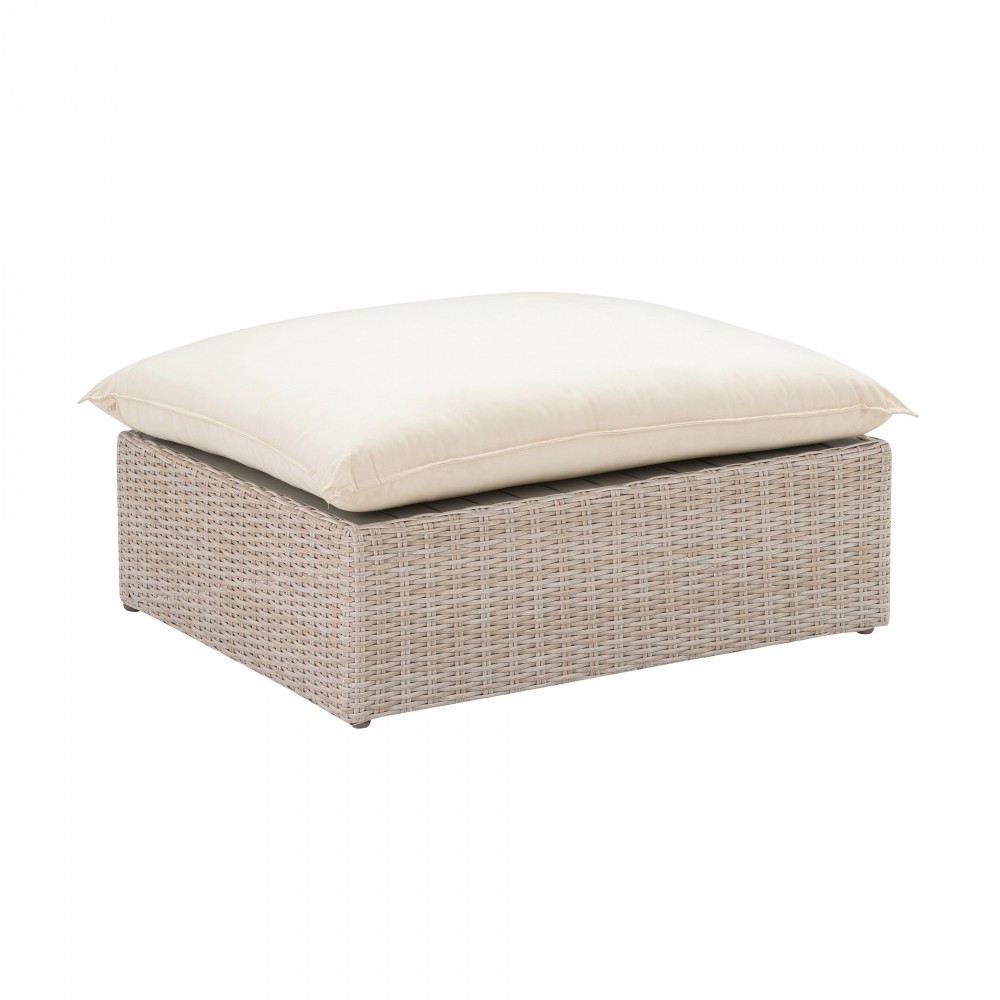 TOV Furniture Cali Natural Wicker Outdoor Ottoman