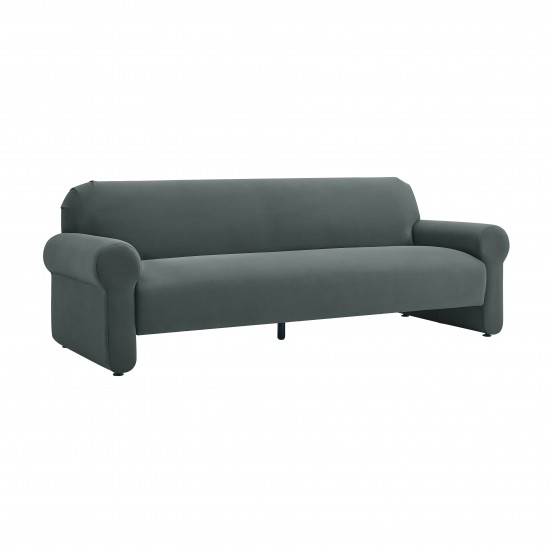 TOV Furniture Keelee Grey 84" Velvet Sofa