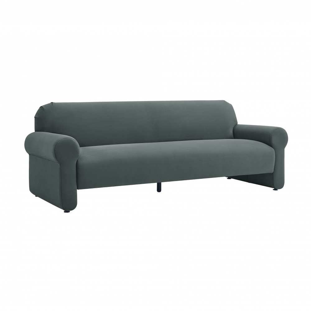 TOV Furniture Keelee Grey 84" Velvet Sofa