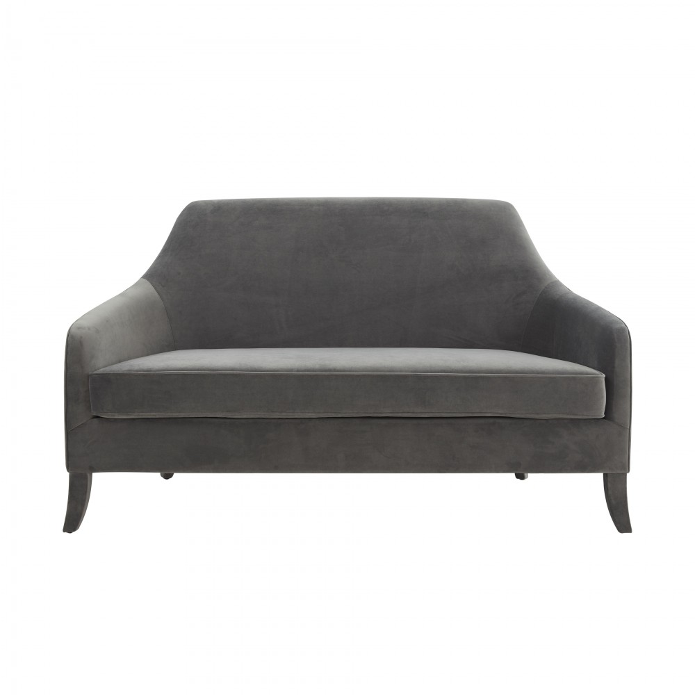 TOV Furniture Neveah Grey Velvet Loveseat