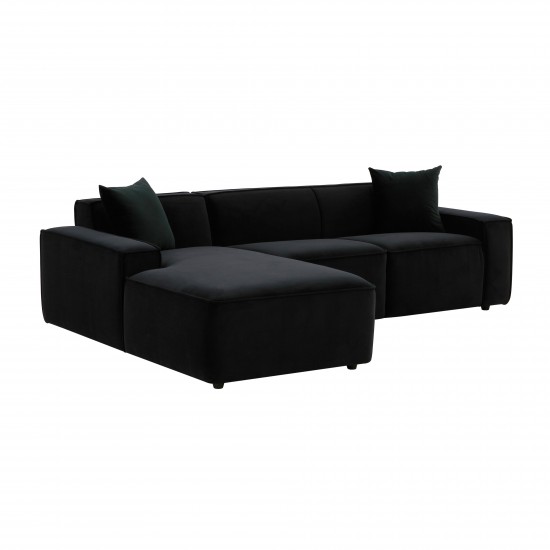 TOV Furniture Olafur Black Velvet Sectional - LAF