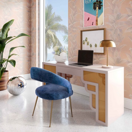 TOV Furniture Suzie Cream & Rattan Desk