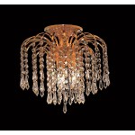 Elegant Lighting Falls 3 Light Gold Flush Mount Clear Royal Cut Crystal