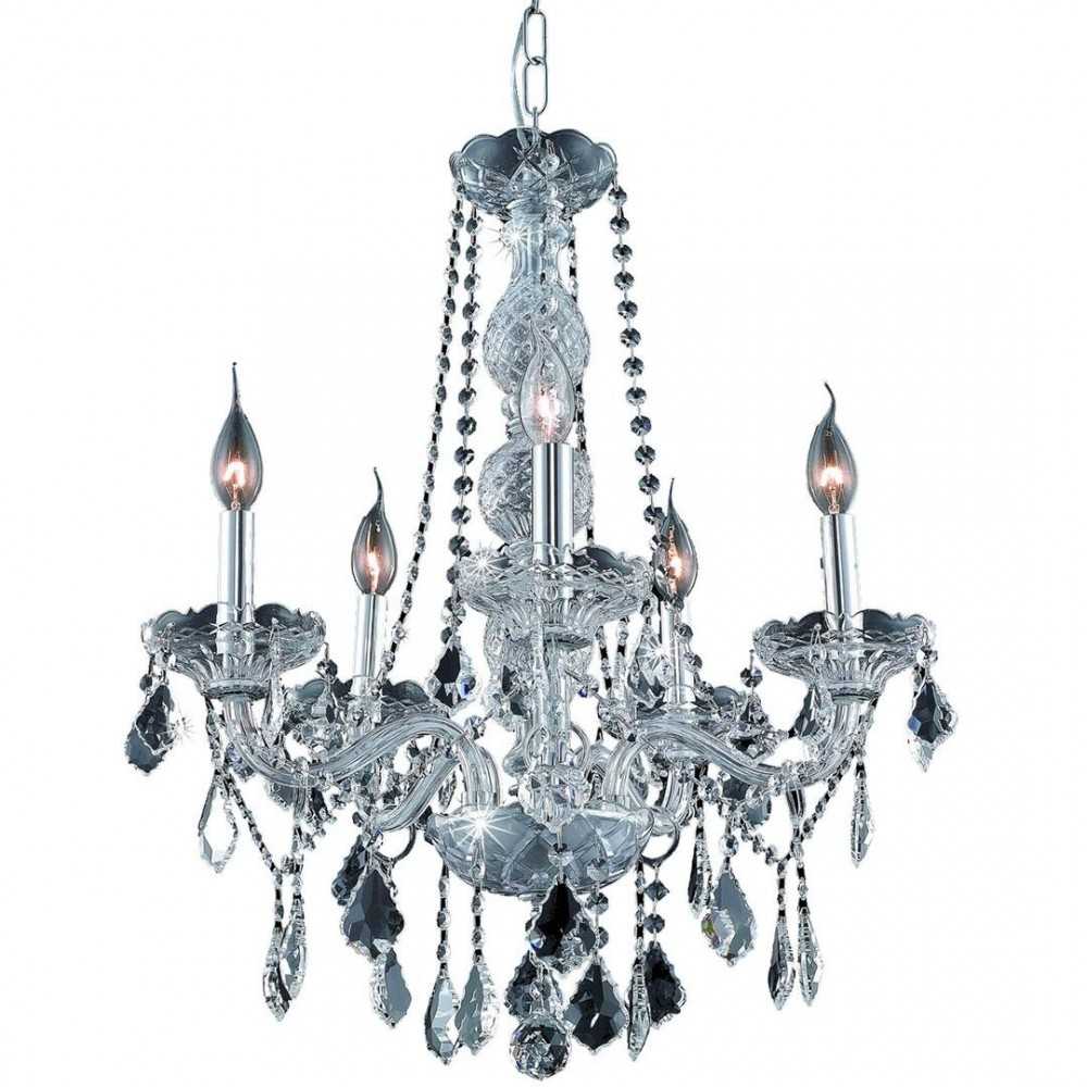 Elegant Lighting Verona 5 Light Chrome Chandelier Clear Swarovski Elements Crystal