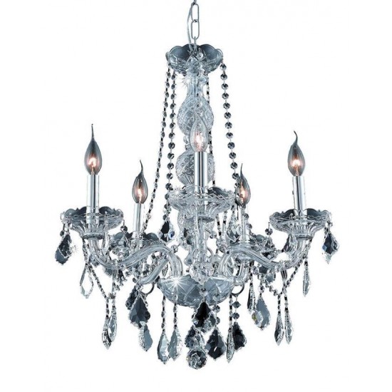 Elegant Lighting Verona 5 Light Chrome Chandelier Clear Swarovski Elements Crystal