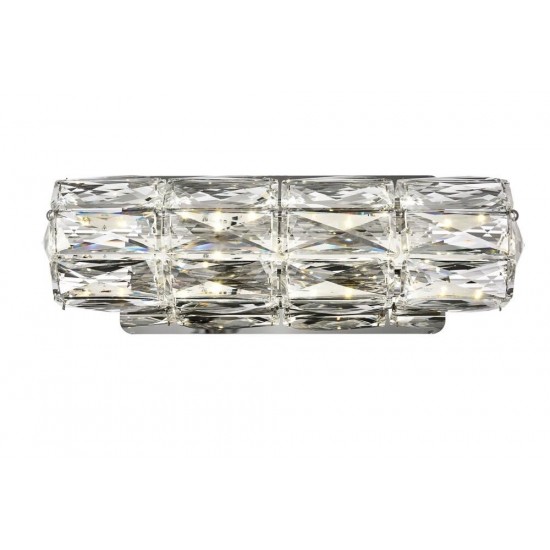 Elegant Lighting Valetta Integrated Led Chip Light Chrome Wall Sconce Clear Royal Cut Crystal