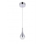 Elegant Lighting Amherst Collection Led 1-Light Pendant 5 In X 9In Chrome Finish