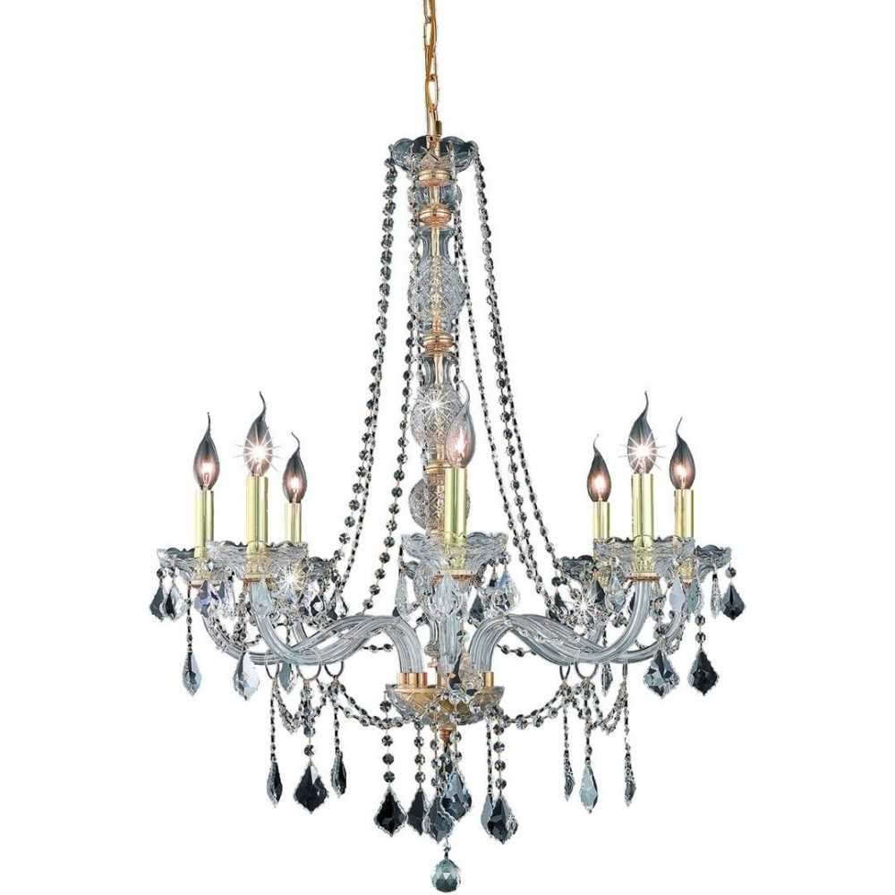 Elegant Lighting Verona 8 Light Gold Chandelier Clear Spectra Swarovski Crystal