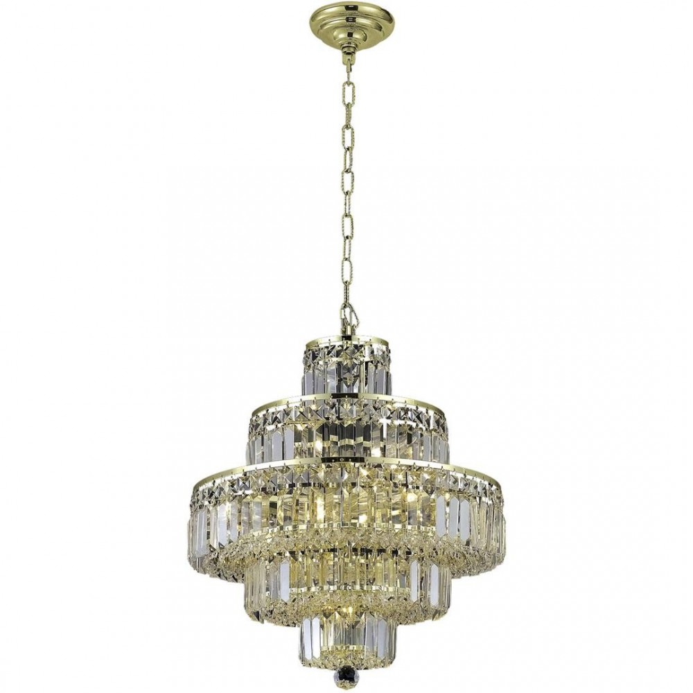 Elegant Lighting Maxime 13 Light Gold Chandelier Clear Spectra Swarovski Crystal