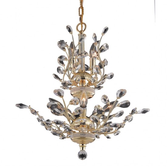 Elegant Lighting Orchid 8 Light Gold Chandelier Clear Royal Cut Crystal