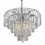 Elegant Lighting Falls 6 Light Chrome Chandelier Clear Spectra Swarovski Crystal