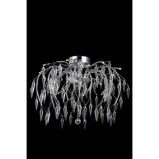 Elegant Lighting Amour 16 Light Chrome Flush Mount Clear Swarovski Elements Crystal