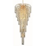 Elegant Lighting Falls 11 Light Gold Chandelier Clear Spectra Swarovski Crystal