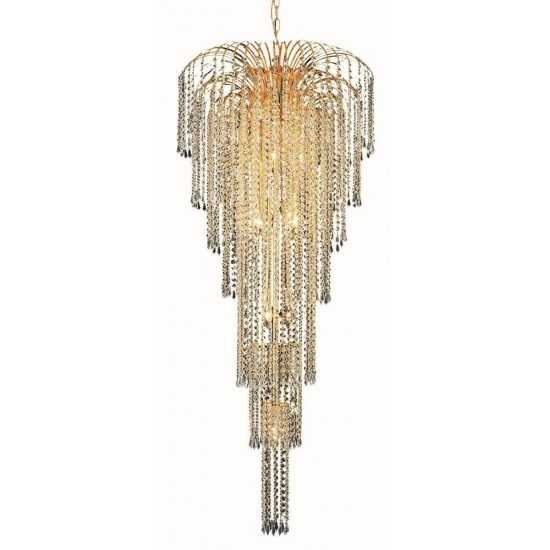 Elegant Lighting Falls 11 Light Gold Chandelier Clear Spectra Swarovski Crystal