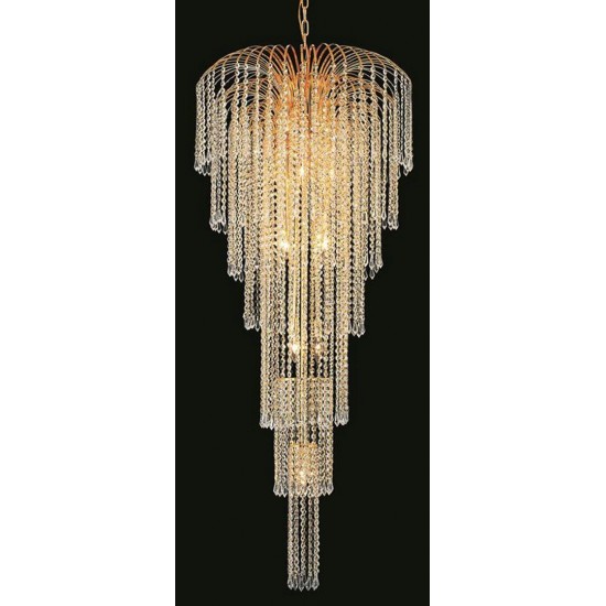 Elegant Lighting Falls 11 Light Gold Chandelier Clear Spectra Swarovski Crystal