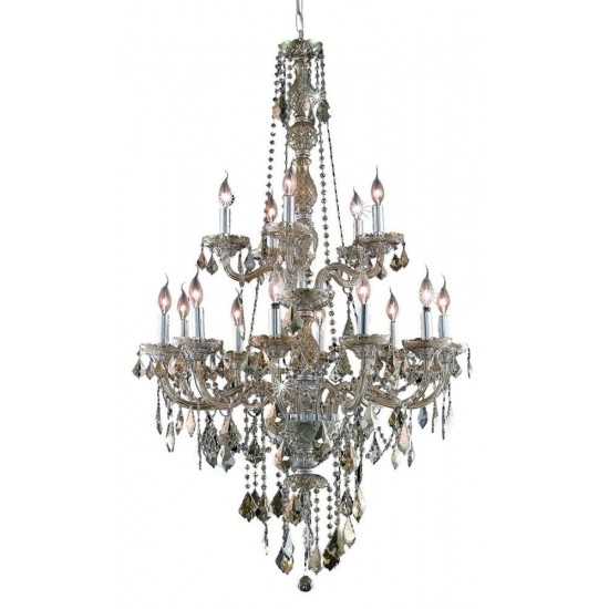 Elegant Lighting Verona 15 Light Golden Teak Chandelier Golden Teak (Smoky) Royal Cut Crystal