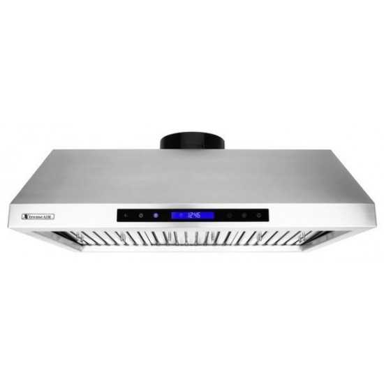 36", LED Lights, Baffle Filter W/ Grease Drain Tunnel, 1.0mm Non-Magnetic Stainless Steel, Under Cabinet Mount Range Hood