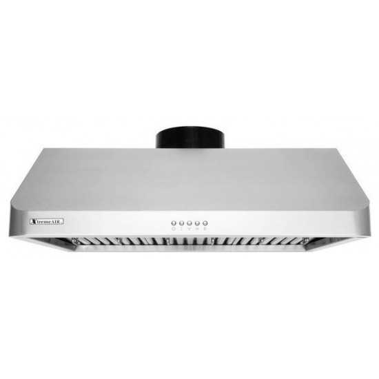 30" width, 900 CFM, Baffle filters, 3-Speed Mechanical Buttons, Full Seamless, 1.0 mm Non-magnetic S.S, Under cabinet hood