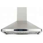 36", LED lights, Baffle Filters W/ Grease Drain Tunnel, 1.0mm Non-Magnetic Stainless Steel Seamless Body, Wall Mount Range Ho